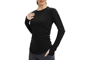 baleaf Womens Thermal Long Sleeve Shirts Fleece Lined Tops Winter Cold Weather Running Gear Base Layer