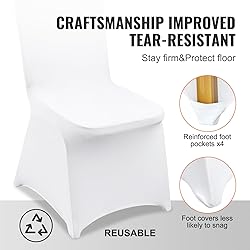 VEVOR 150 Pcs White Chair Covers Polyester Spandex