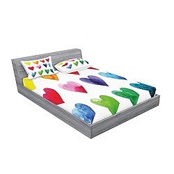 Ambesonne Valentine Fitted Sheet & Pillow Sham