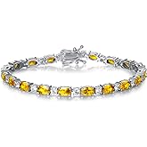 FANCIME Birthstone Bracelets Sterling Silver Tennis Bracelets Charm Fine Jewelry Valentines Day Gifts for Women 7"