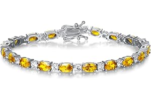 FANCIME Birthstone Bracelets Sterling Silver Tennis Bracelets Charm Fine Jewelry Christmas Gifts for Women 7"