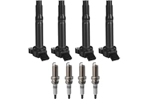 Autowxjq Ignition Coil Iridium Spark Plugs Set of 4pcs UF487 Compatible with 2009 2010 2011 2012 2013 2014 2015 2016 2017 Toyota RAV4 Camry 2.5L Highlander Venza Lexus ES300h 2.7L