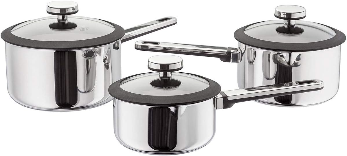 Stellar Stay Cool SLA1 Set of 3 Stainless Steel Draining Pans, 16cm