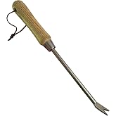 Garden Guru Eco Dandelion Weeder Tool with Ergonomic Wood Handle - 100% Recycled Stainless Steel - Rust Resistant - FSC Certified Wood - Weed Puller for Planting, Weeding, Flower &amp; Vegetable Care