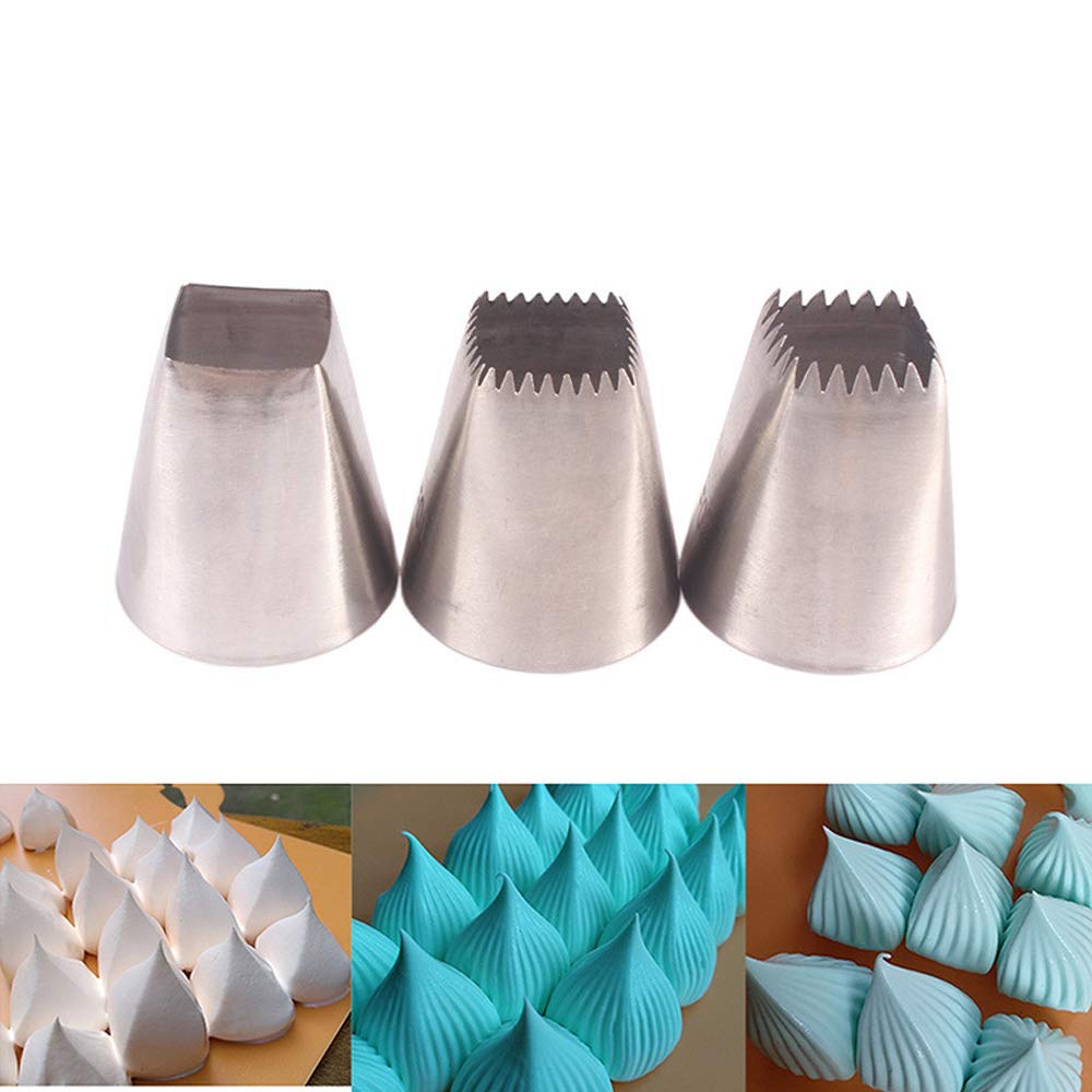 BLUGUL Square Cookies Piping Nozzle, 3pcs Piping Tips, Dessert Mold Pastry Baking Decorating Tool, Square — image 1