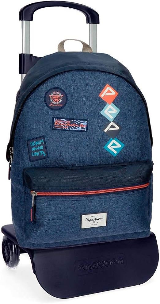 Pepe Jeans Paul Backpack with Trolley Blue 30x42x17 cms Polyester 22