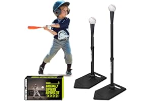 Eastgoing Baseball Tee for Kids, Adjustable 19"-32" Height Telescopic Molded Rubber Tee, Batting Tee,Youth Hitting Tee, Softb