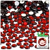 The Crafts Outlet 144-Piece Flat Back Round Rhinestones, 7mm, Devil Red Wine