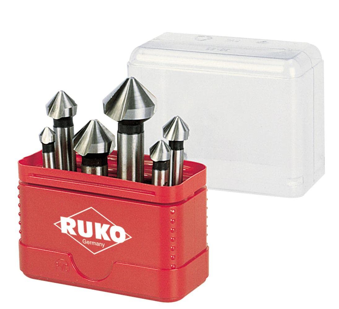 RUKO A102156 - Juego de 6 avellanadores cónicos, DIN 335 Forma C