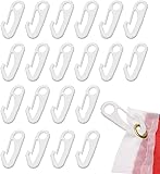 Mini Skater Nylon White Flag Pole Clip Attachment Hardware Heavy Duty Flagpole Snap Hook for Attaching Flag Grommets to Rope (20)