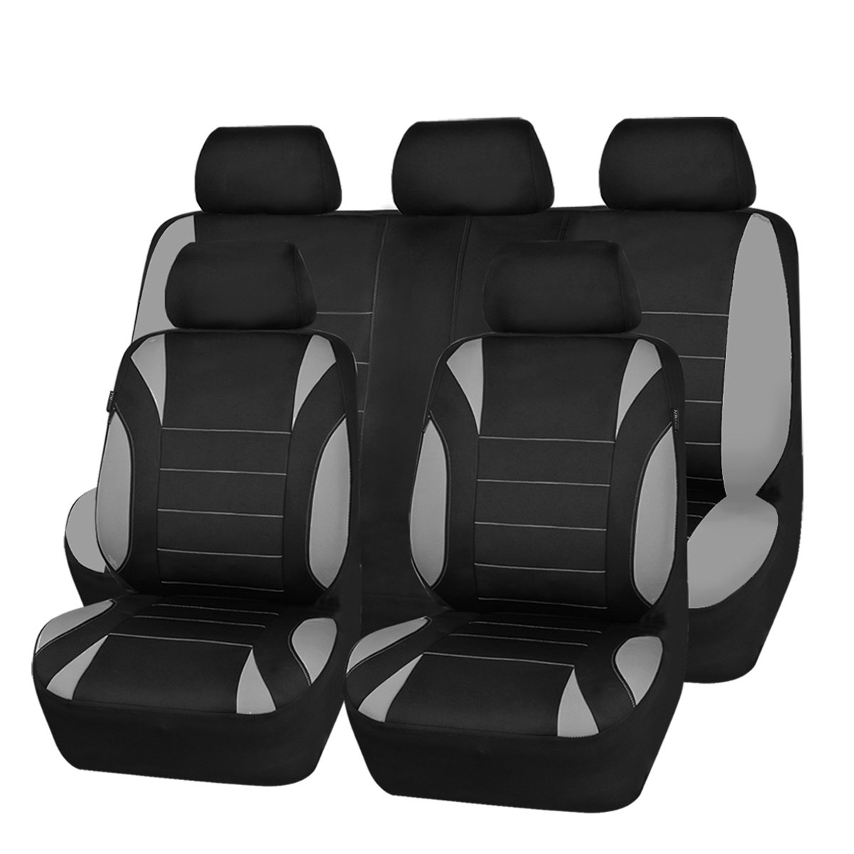 Car Pass Waterproof Neoprene 11 Piece Universal Fit Car Seat Covers Fit For Suvsvanstruckssedansairbag Compatibleinsider Zipper Design Black