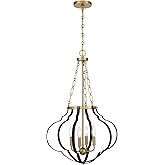Savoy House 7-4866-4-143 Mercer Transitional Open Air Pendant, 4-Light 240 Total Watts, 32" H x 20" W, Matte Black and Warm B