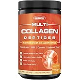 ZEBORA Multi-Collagen-Peptides-Powder for Joint Recovery with MSM & CS - 50 Servings of Hydrolyzed Collagen for Women Men - Type I II III V X Collagen for Skin Hair Nail & Joint Support, Keto Friendly