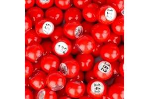 REGAL GAMES Regal Bingo-Raffle Balls Premium Red Calling Balls with Easy Read Window 7/8 (0.875) in for Large Group Games Game Night & Recreational Activities