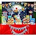 TMCCE 13 PCS Superhero Party Supplies - Cityscape Backdrop, 12 Photo Booth Props for Kids Birthday Party Decorations