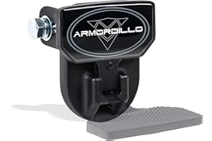 Armordillo FD Series 5" Foldable Rear Hitch Step|Compatible for Class 4 Trailer Hitch 2" Receiver|Hitch Step Bar|Folding Fold-Up Rear Step|8724552|Matte Black|Steel|Universal
