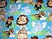 Jungle Babies on Blue Fleece 1 Yard