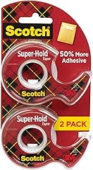Scotch Super-Hold Tape, 2 Rolls, Transparent Finish, 50% More Adhesive, Trusted Favorite, 3/4 x 600 Inches, Dispensered (198D