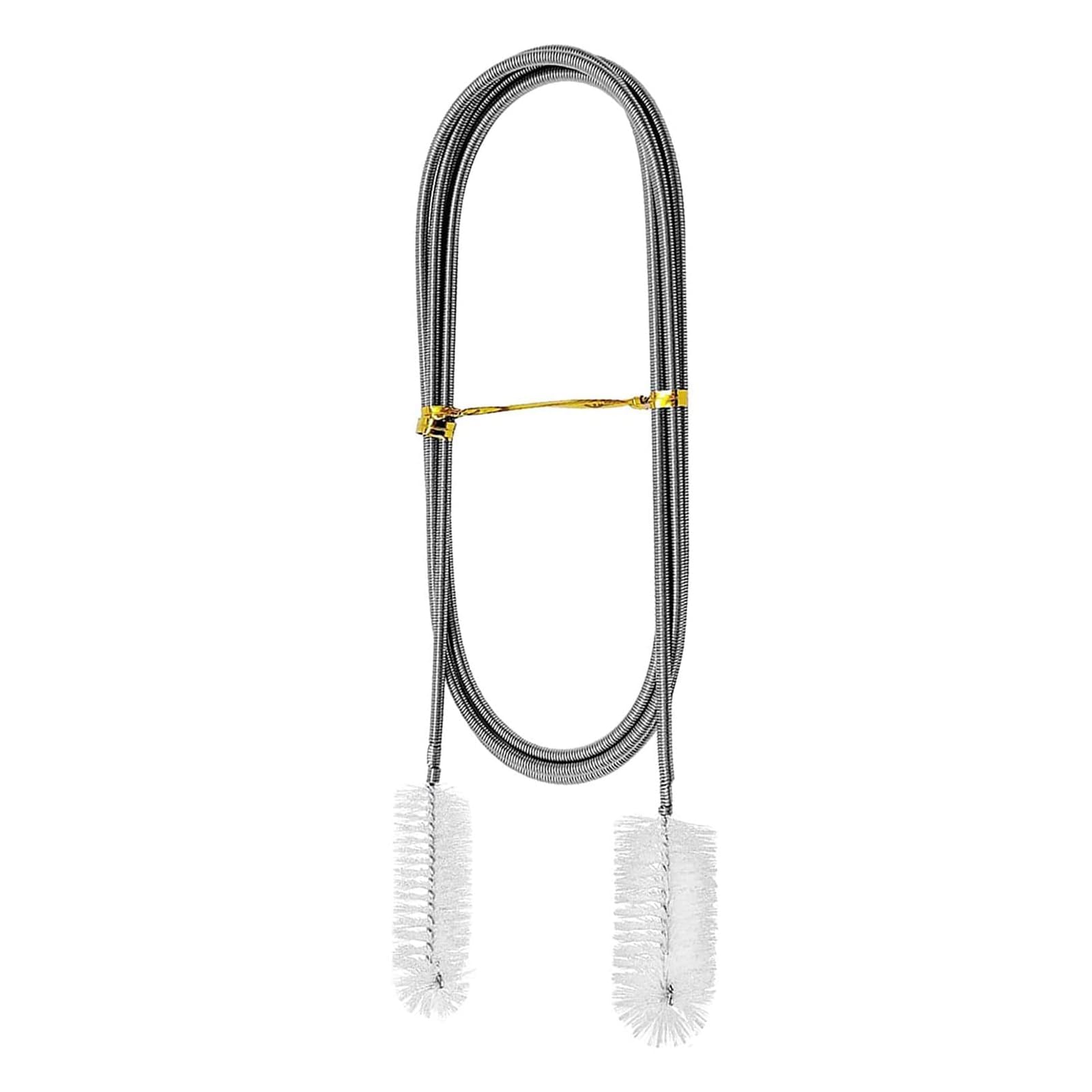 NIXRET Drain Augers Flexible Feeding Tube Cleaning Brushes 83 Inch Stainless Steel with Dual Rotating Nylon Bristle Heads Slim Drain and Hose Pipe Cleane