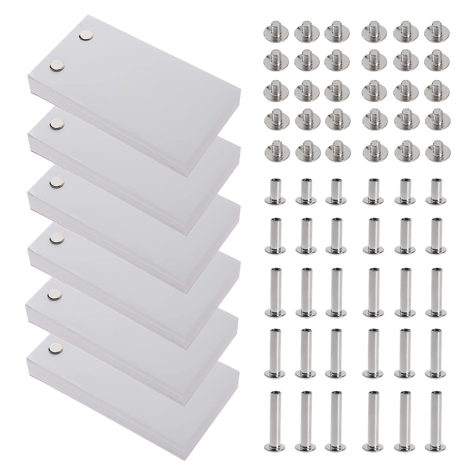 EMSea 6 Pack Blank Flipbook Drawing Paper 600 Sheets 1200 Pages with Detachable Binding Screws Pre-Drilled for Sketching Painting DIY Cartoon Comic Book Craft