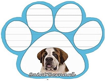 Dog Note Pads Saint Bernard Patte De Chien Magnetique Bloc Notes Amazon Fr Fournitures De Bureau