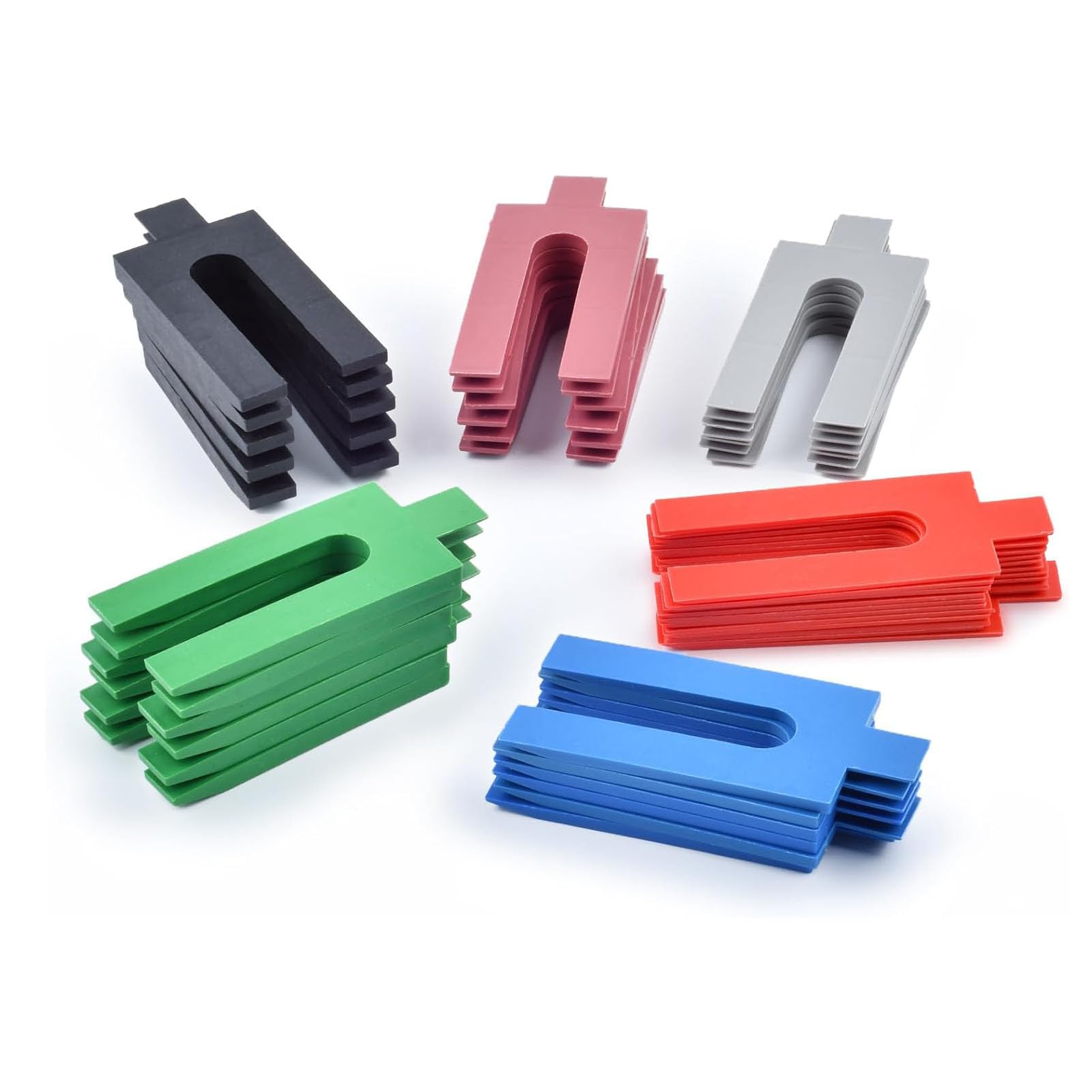 100pcs Shims, Stylish And Delicate Packers And Shims, Uniquely Designed Plastic Shims, Suitable For Sealing, Shock Absorption And Buffering, Adjustment And Positioning