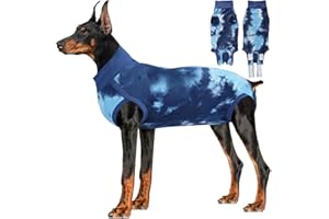 Lianzimau Dog Recovery Suit,Spay Suits for Female Dog,E-Collar Cone Alternative After Surgery Anti-Licking,Neuter Suits Male 