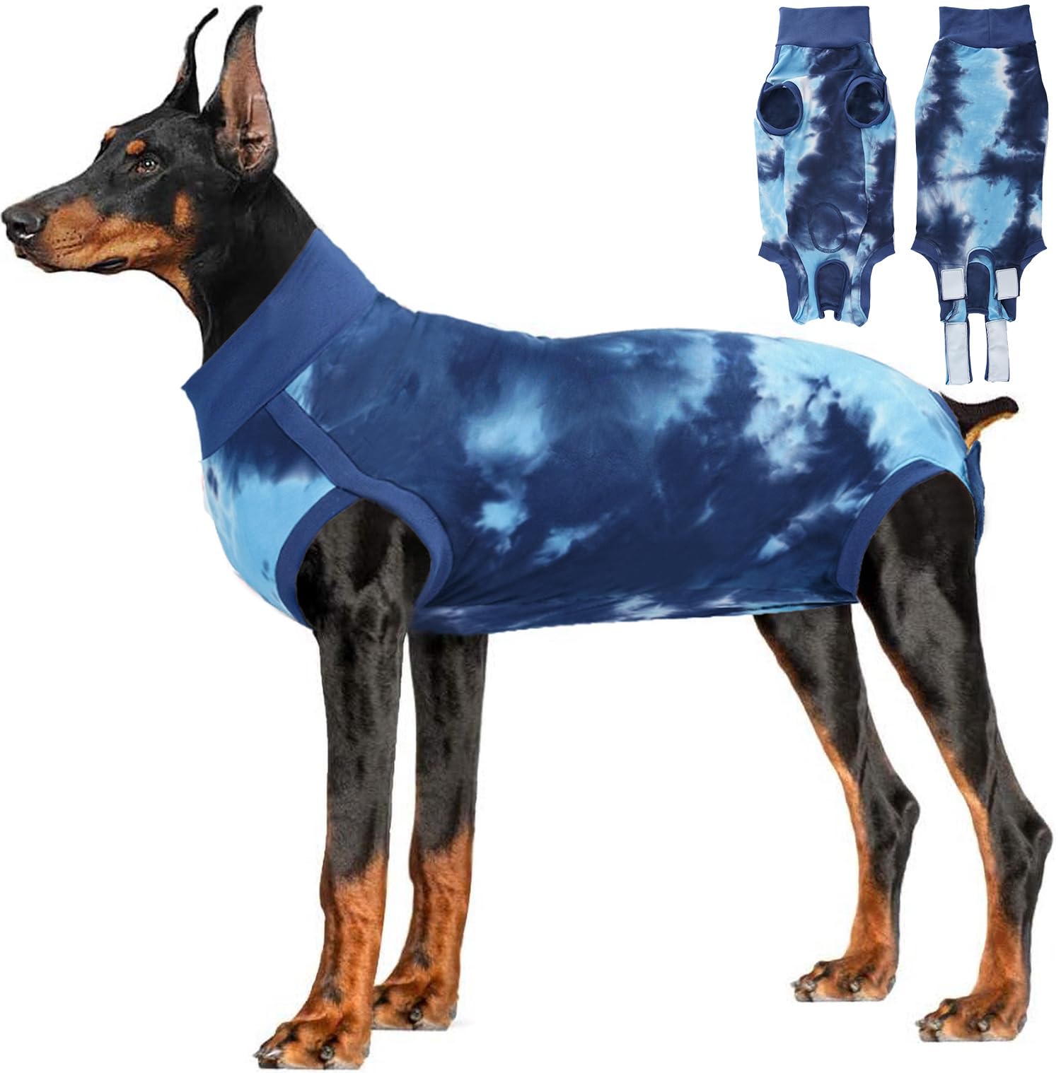 LIANZIMAU Dog Surgery Recovery Suit - Onesie for Spay & Castration Surgery Recovery - Male & Female Dog Bodysuit - Cone E-Collar Alternative