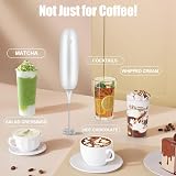 KOOSREEL Milk Frother Handheld USB Battery Powered Foamer Whisk White view 6