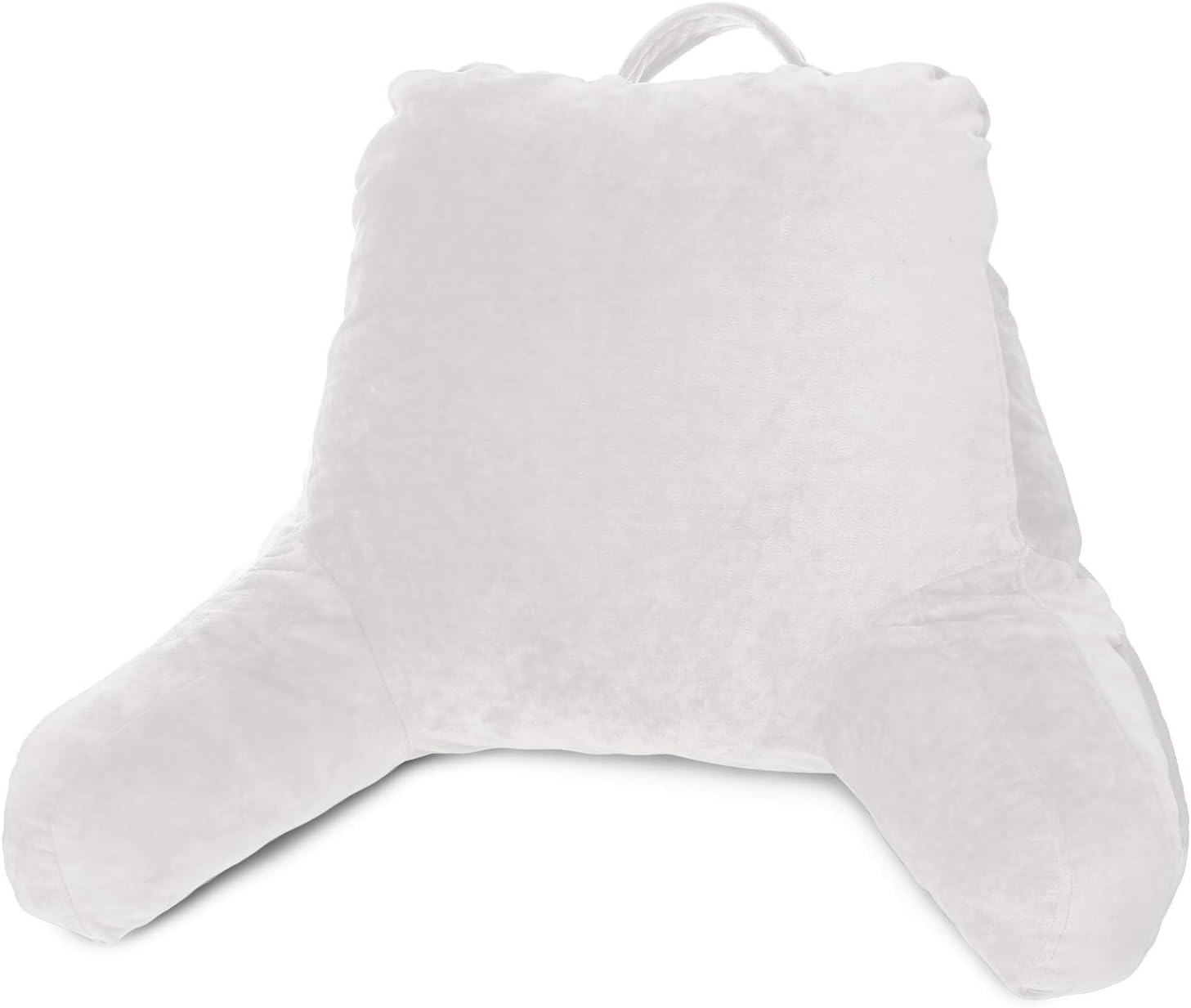 New & Improved Clara Clark Reading Pillow, Medium Bed Rest Pillow with Arms for Kids Teens & Adults – Premium Shredded Memory Foam TV Pillow - White: Home & Kitchen