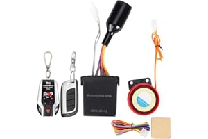 Acouto Motorcycle Alarm System Anti Theft,2 Way Remote Alarm Horn Security System with Engine Start Function for Motorcycle