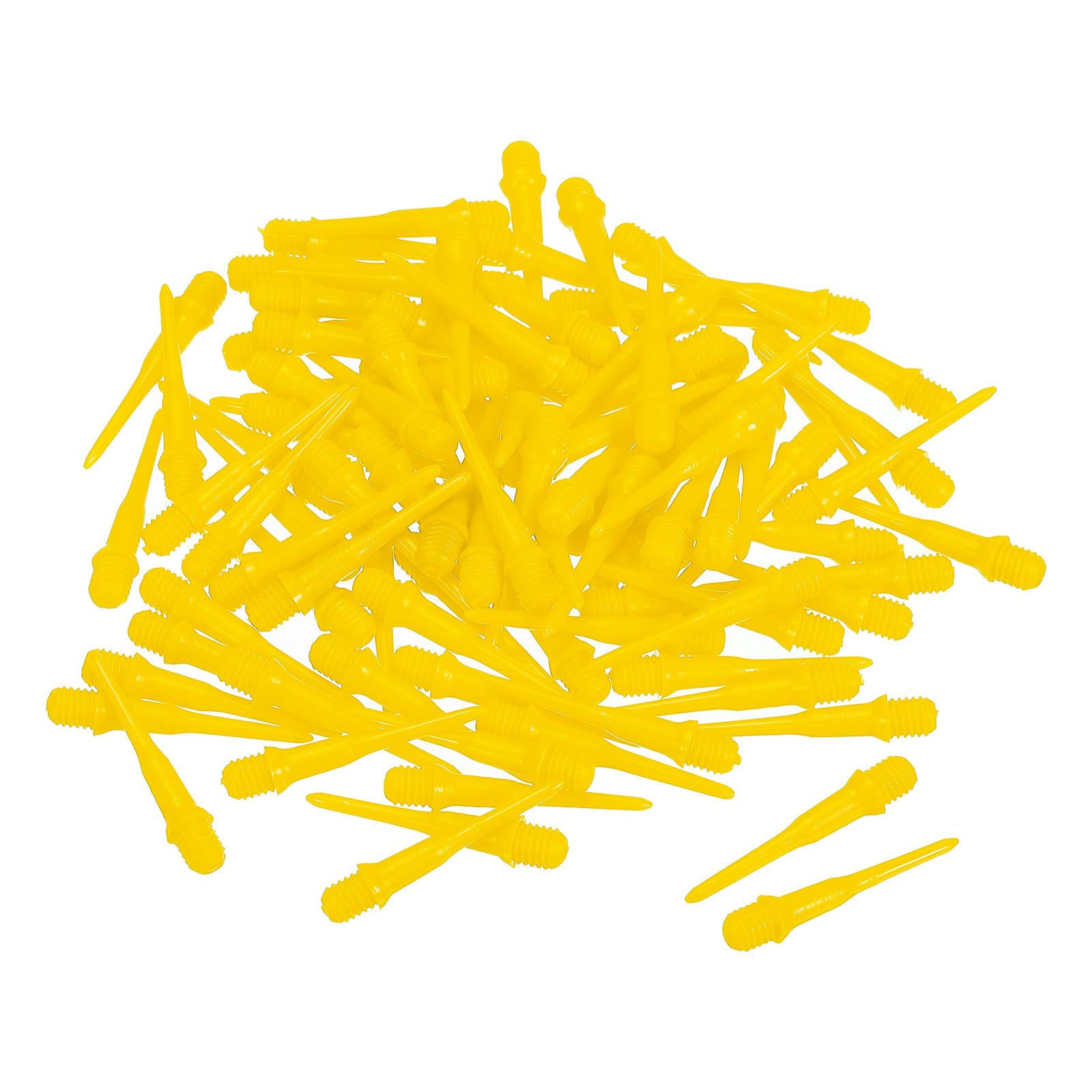 PATIKIL Plastic Dart Tips, 100 Pack 2BA Thread Soft Dart Tips Plastic Tip Soft Tip Dart Accessories, Yellow