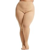 Frola Plus Size Tights for Women Semi Opaque Control Top High Waist Stockings 60 Denier Women's Pantyhose 2X 3X 4X 5X