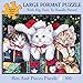Bits and Pieces - 300 Large Piece Jigsaw Puzzle for Adults - Meowy Christmas, Cat, Christmas - by Artist Jenny Newland - 300 pc Jigsaw