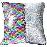 URSKYTOUS Reversible Sequin Pillow Case Decorative Mermaid Pillow Cover Color Changing Cushion Throw Pillowcase 16