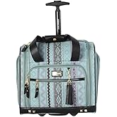 Steve Madden Designer 15 Inch Carry on Suitcase- Small Weekender Overnight Business Travel Luggage- Lightweight 2- Rolling Spinner Wheels Under Seat Bag for Women(Legends Teal)