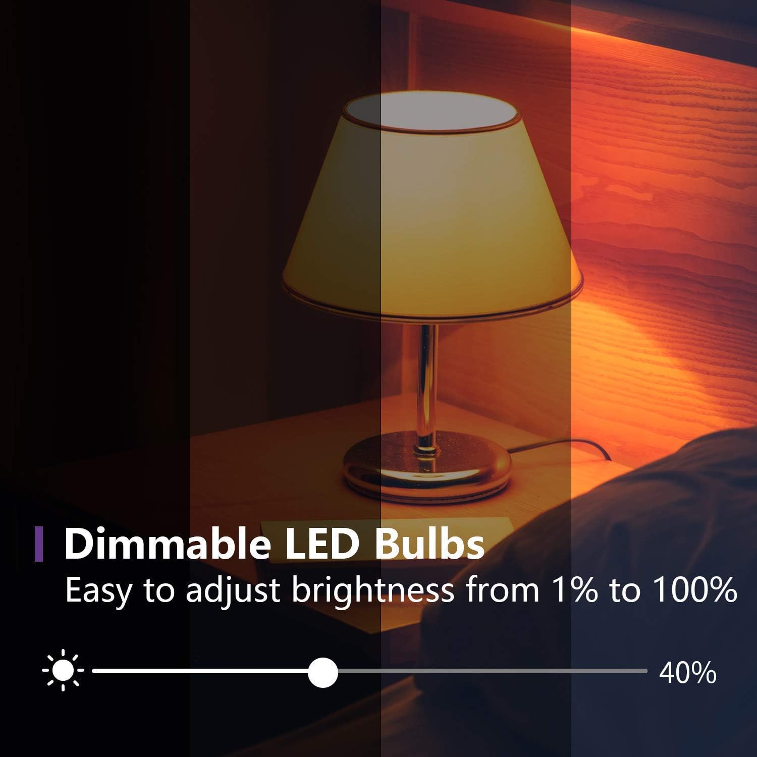 Smart Light Bulb Compatible with Alexa Google Home 4 Pack NiteBird A19