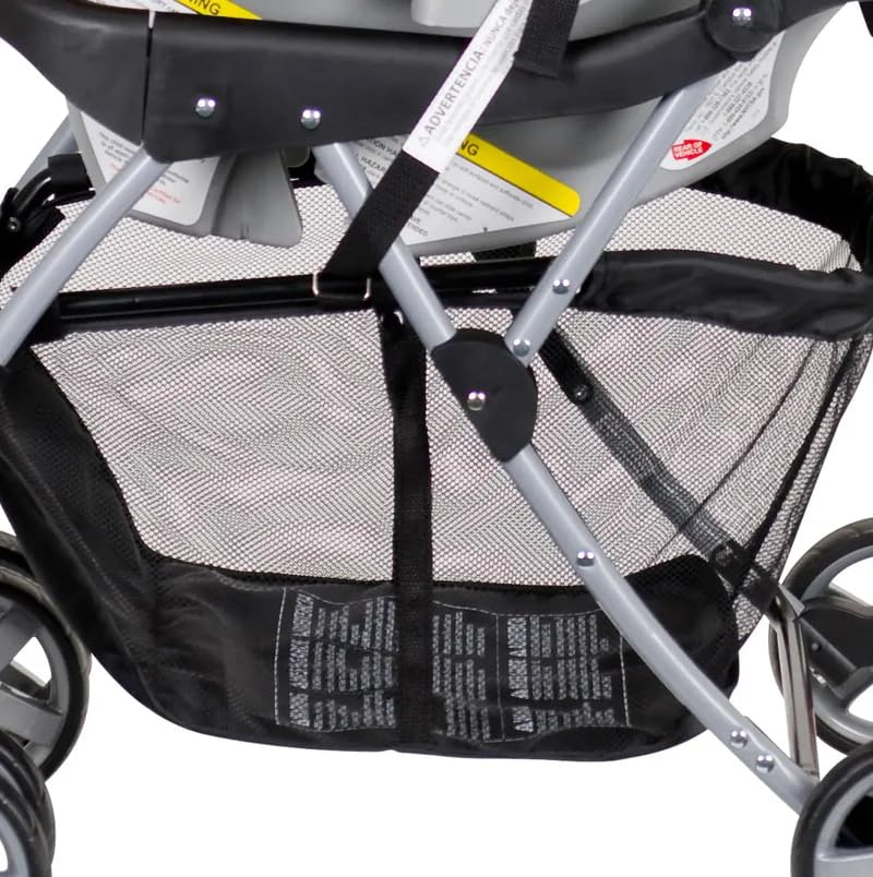 Baby Trend Snap N Go EX Polyester Lightweight Foldable Universal Single Infant Car Seat Carrier with 2 Cup Holder and Covered Compartment, Black