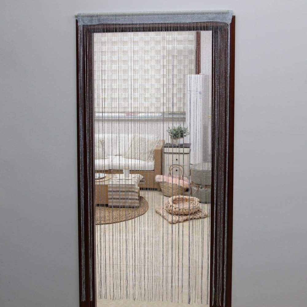 JVL Glitter String Door Curtain, 200cm x 90cm Approx, Silver, One Size, 11-103