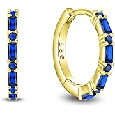 Starchenie Gemstone Huggie Hoop Earrings 925 Sterling Silver Birthstones Jewelry Gift for Women