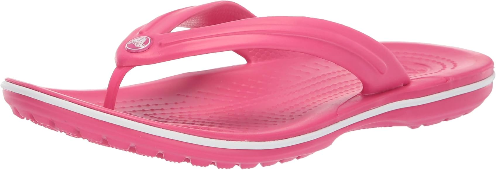 crocs pink flip flops
