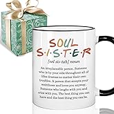Puouoonyi Best Friend Birthday Gifts for Women, Friendship Gift Mug for Best Friend Bestie Sisters, Soul Sister Bestie Friendship Gifts, Bestie Sisters Friends BFF Birthday Christmas Gifts 11 oz