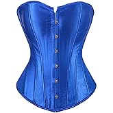 ADELCE Women's Sexy Boned Overbust Shaper Push Up Bodysuit Lace up Corsets and Strap Bustiers Top S-6XL