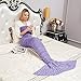 YEAHBEER Mermaid Tail Blanket, Warm and Soft with Scales Pattern for Adult Snuggled Upon the Sofa in Sweet Night Suitable for all seasons(71″x 32″)(Fish Scales Purple