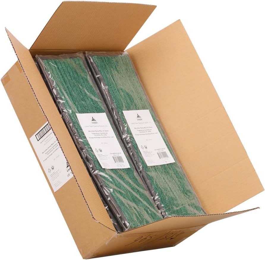 Cedar Creek Premium 12" Microfiber Mop Refill Pad with Hook & Loop Style Attachment, Universal Fit, Replacement Pad for Cedar Creek Bathroom Cleaning Kit, Green, 36 Count Full Case Value Pack