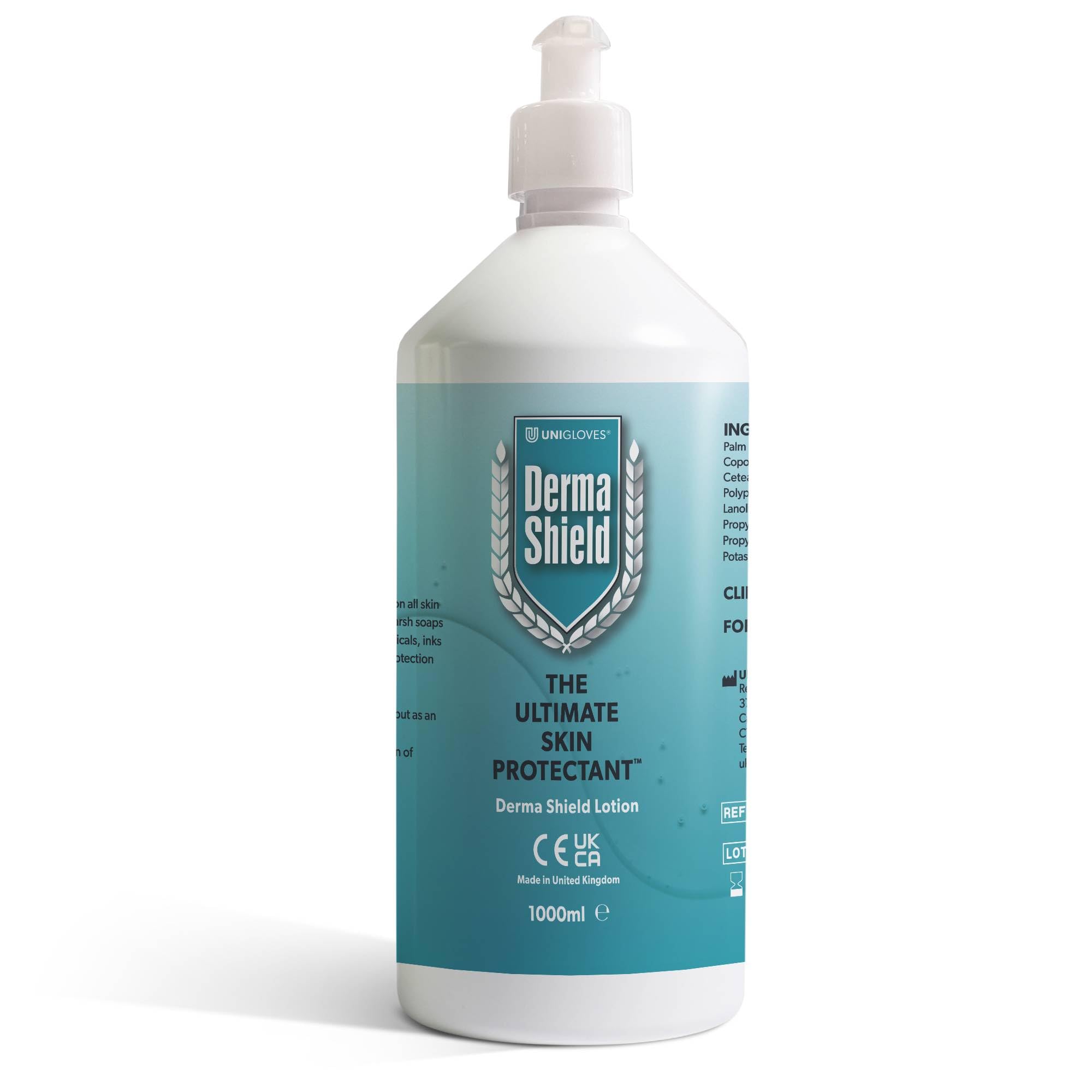 Derma Shield Barrier Cream 1,000ml Lotion - The Ultimate Waterproof Skin Shield for Hands, Body, Face - Clinically Proven Protection and Relief for Contact Dermatitis, Dry Skin