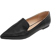 FEVERSOLE Women's Loafer Flat Pointed Fashion Slip On Comfort Driving Office Shoes