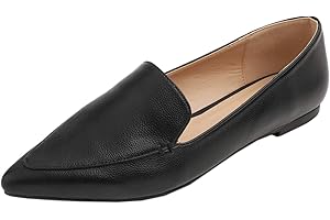 Feversole Women's Loafer Flat Pointed Deco Low Heel Fashion Slip On Dress Driving Office Shoes