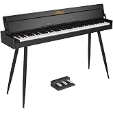 ZHRUNS 88 Key Full-Weighted Digital Piano - Wooden Upright Electric Keyboard with Progressive Hammer Action, 3-Pedal Unit, Stand &amp; Headphone Jack for Beginner Adults (Black)