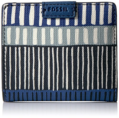 Fossil Emma RFID Mini Wallet-Navy Stripe